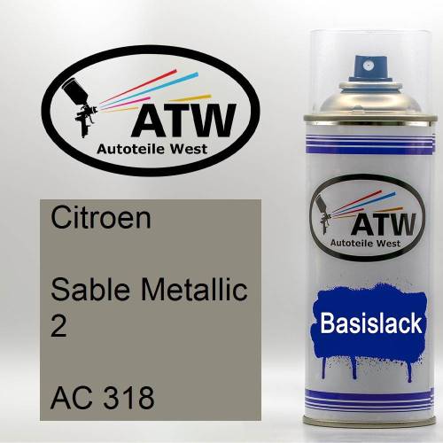 Citroen, Sable Metallic 2, AC 318: 400ml Sprühdose, von ATW Autoteile West.